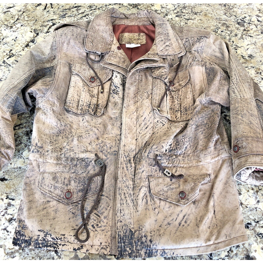 Size 2 The Leather Ranch Womens Leather Midi Jacket Camo Brown Cowgirl CA